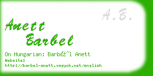 anett barbel business card